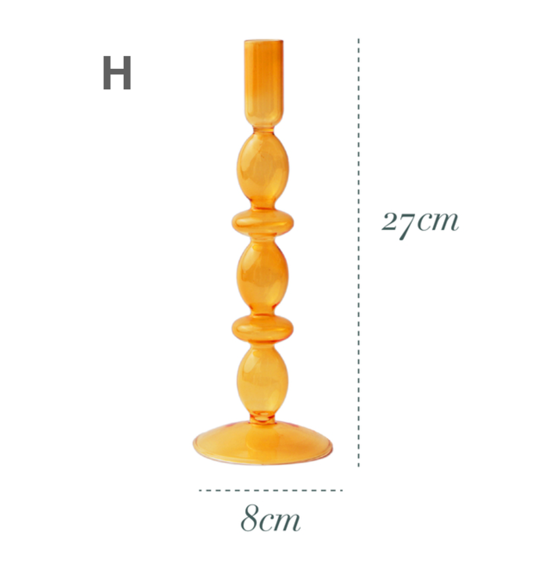 Orange Glass Candlestick Holder: F