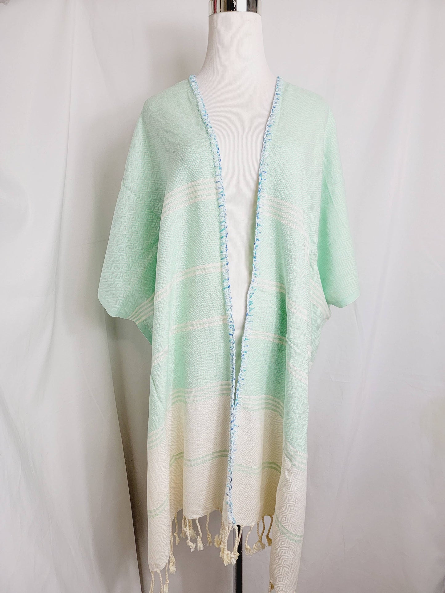 Beach cover-up, Hand made Honey comb wave Cotton cover