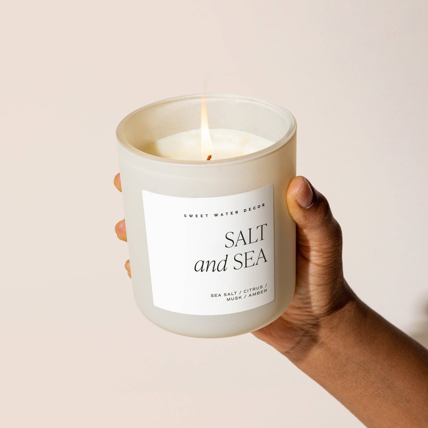 Salt & Sea 15 oz Soy Candle, Matte Jar -  Home Decor & Gifts