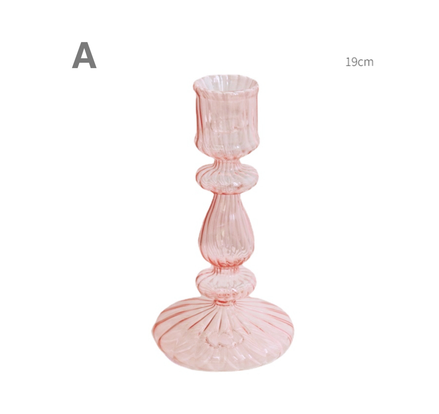 Pink Wedding Table Centerpieces Glass Candlestick Holder: D