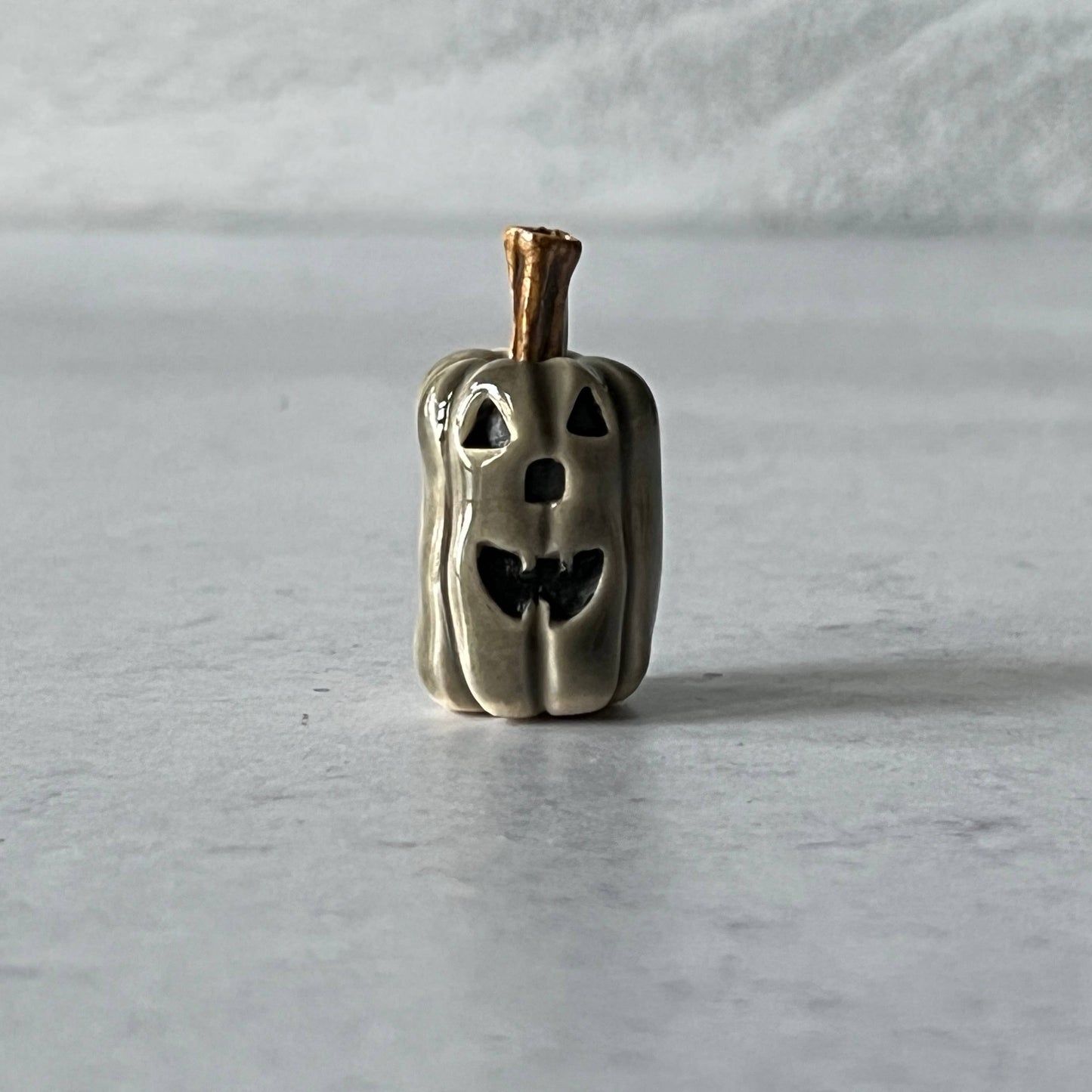 Mini Ceramic Jack-O-Lantern: Teal