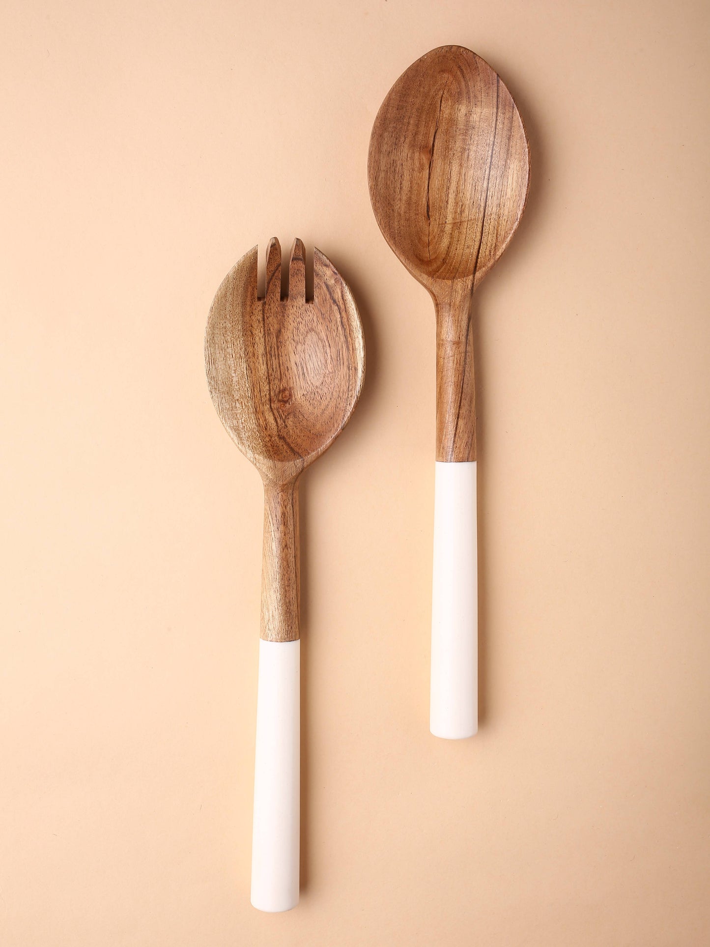 Bead Studded Wooden Salad Server 2- Piece Set (10)