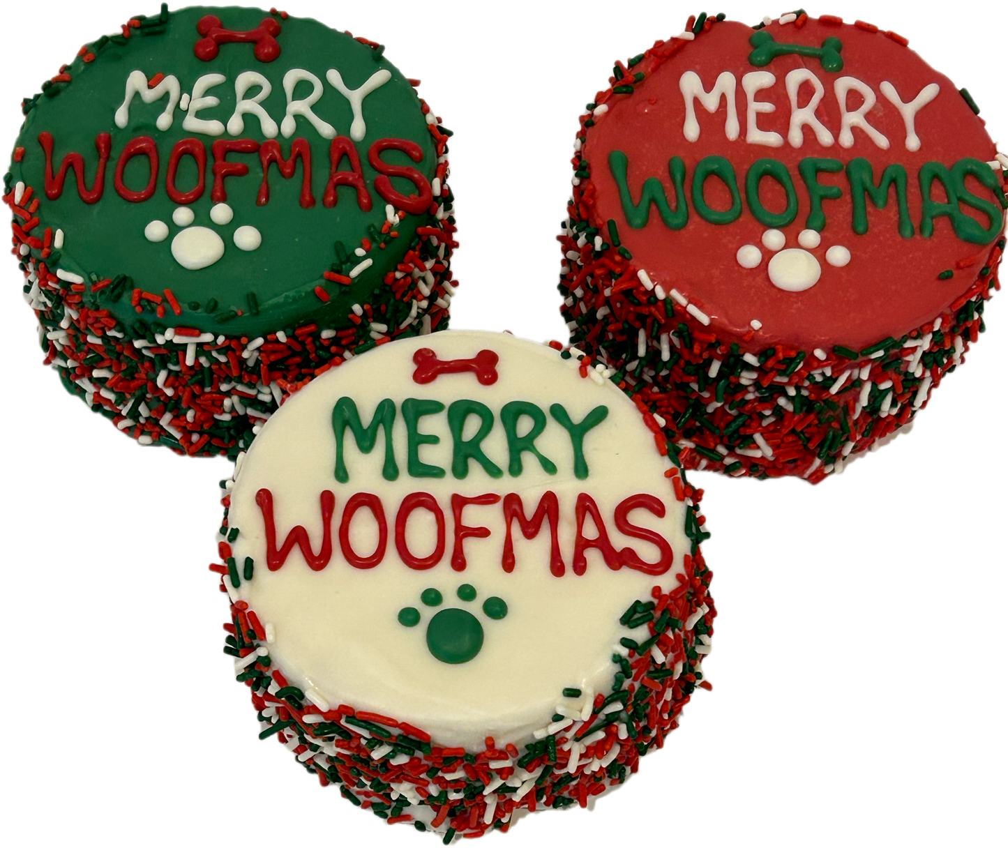 Christmas Sprinkle Doggie Cakes