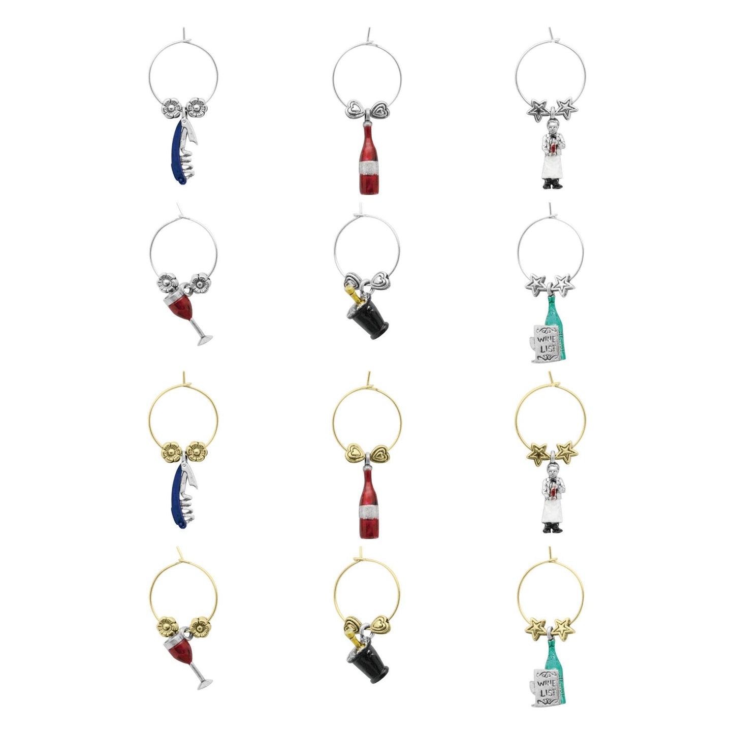 12-Piece Sommelier Wine Charms