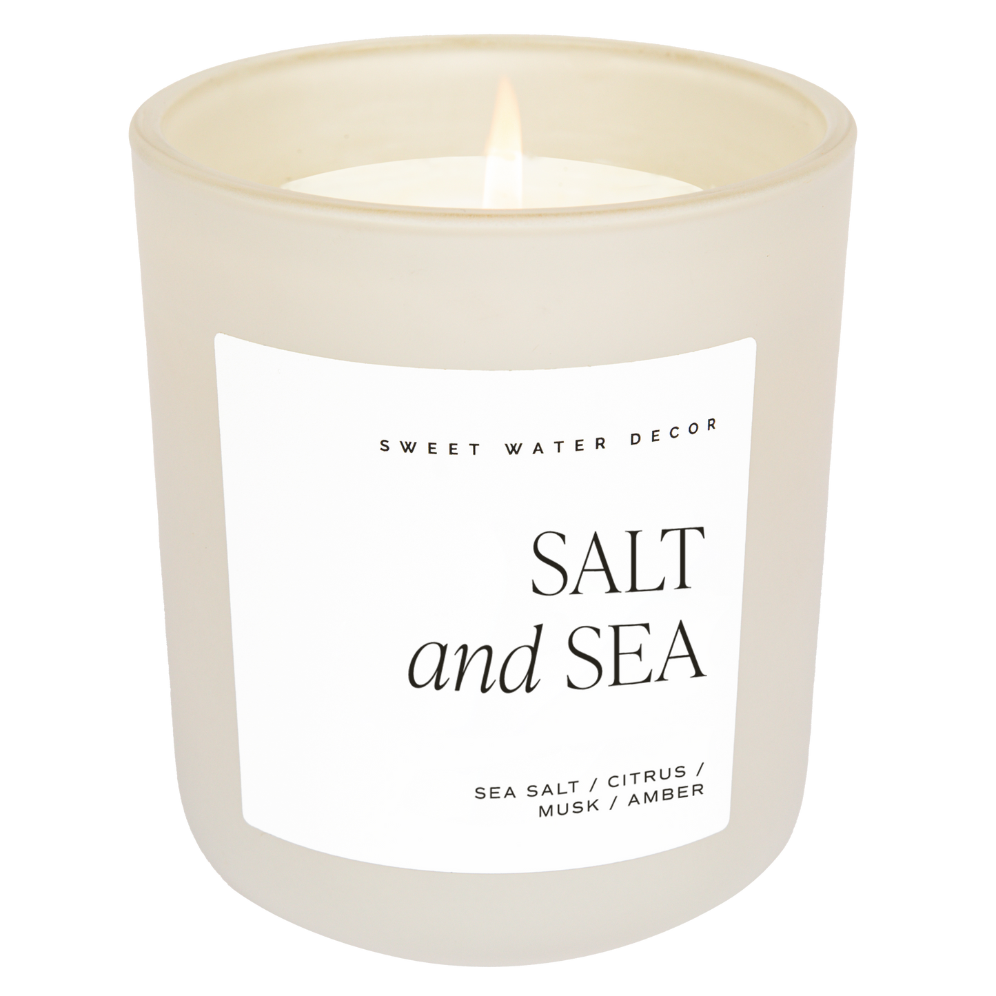 Salt & Sea 15 oz Soy Candle, Matte Jar -  Home Decor & Gifts