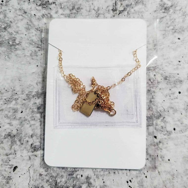 Bitch, I'm from The Hamptons Razor Blade Necklace: Gold / 22"