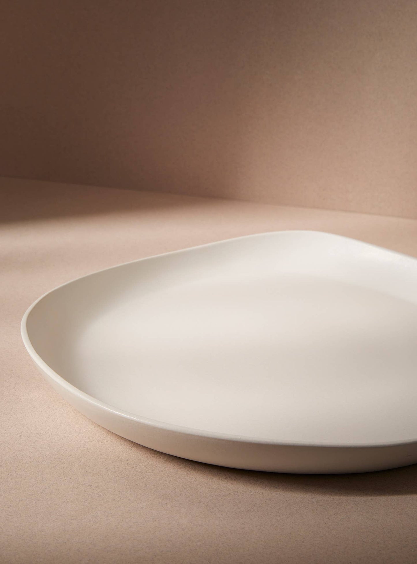 Stoneware Round Serving Platter | Dadasi: Matte White