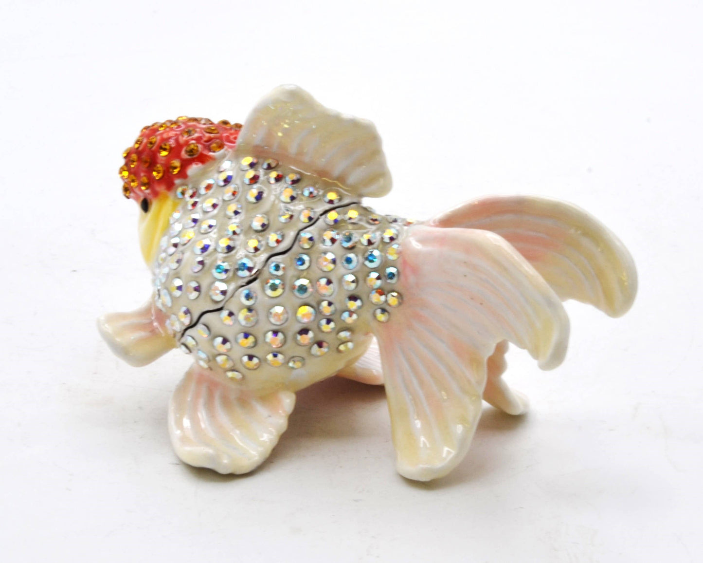 Bejeweled Fish Trinket Box. Handmade with Swarovski Crystals