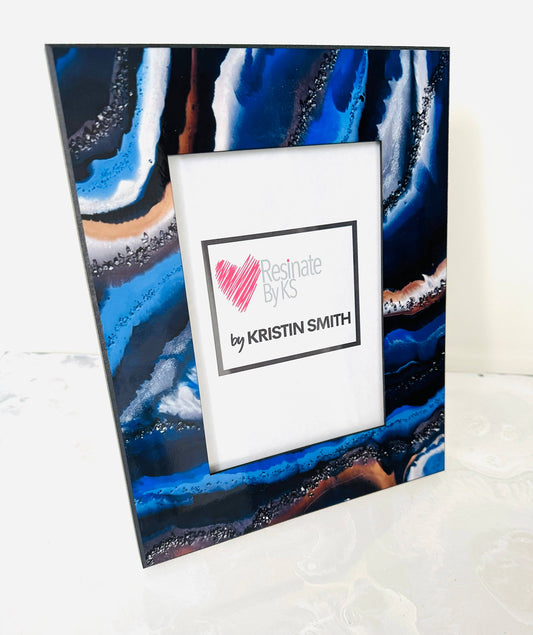 Blue Agate Agate Photo Picture Frame   