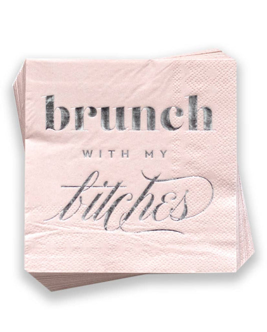 Brunch with My B*tches, Blush Funny Cocktail Party Napkins