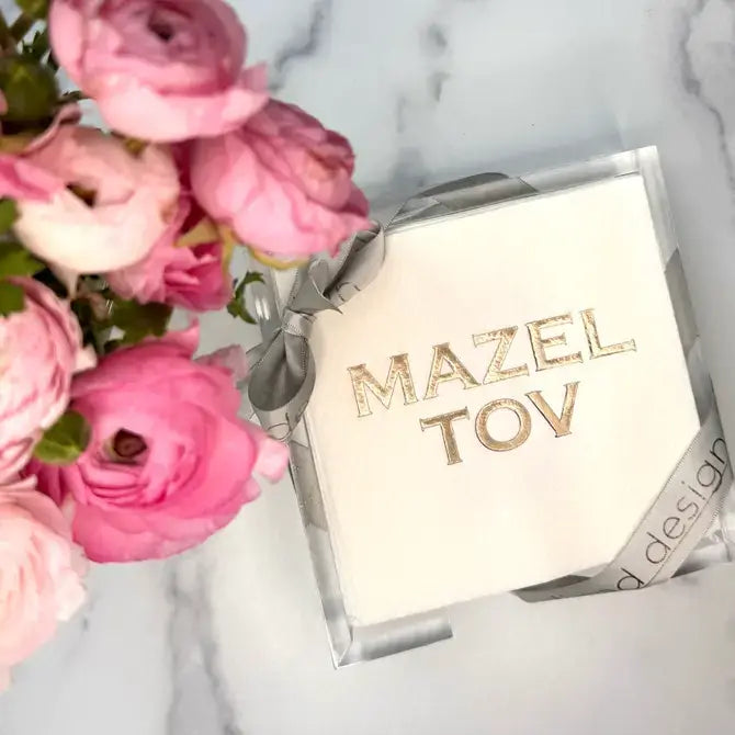 Jewish New Year Acrylic Hostess Sets: Mazel Tov