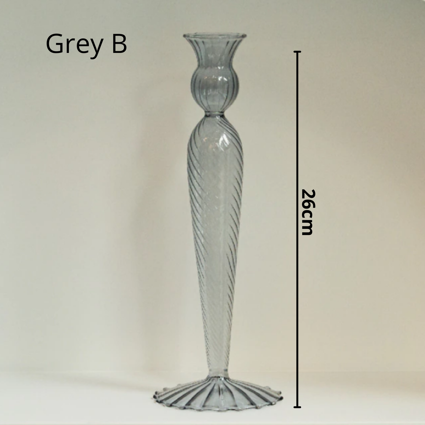 Nordic Taper Glass Candlestick Holder: Berry C