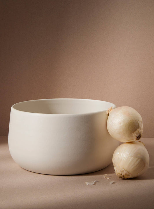 Stoneware Serving Bowl 120 oz: Matte White