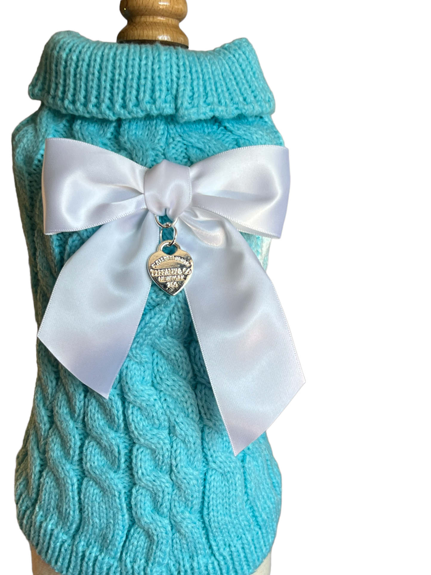 Sniffany Knit Dog Sweater: L / Tiff Blue