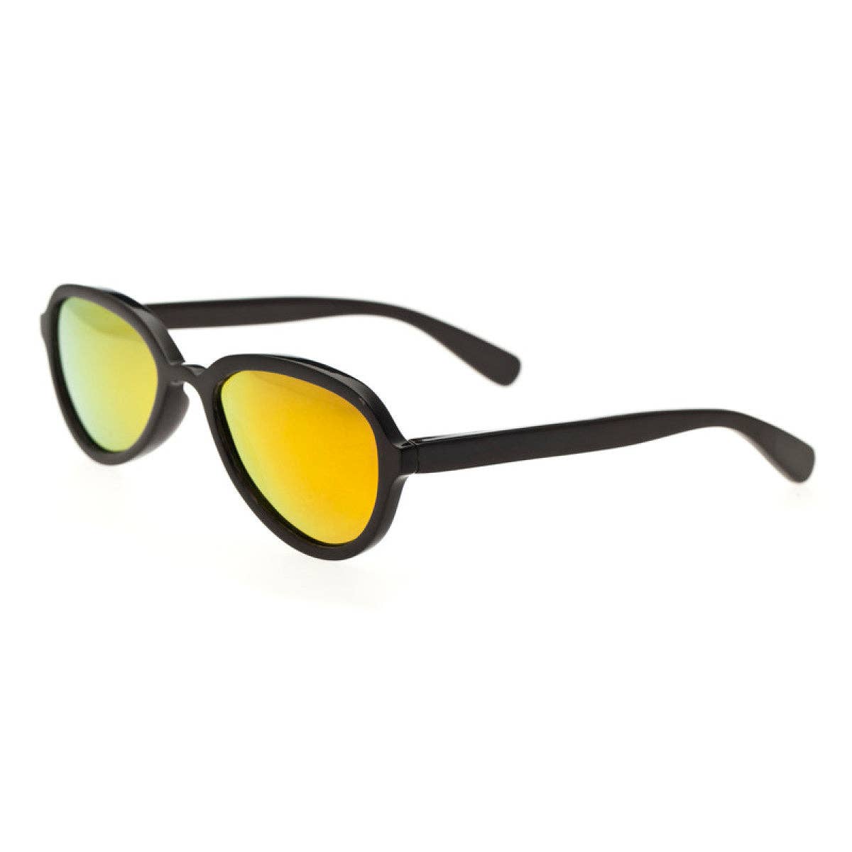 Bertha Alexa Buffalo-Horn Polarized Oval Sunglasses: Black/Gold