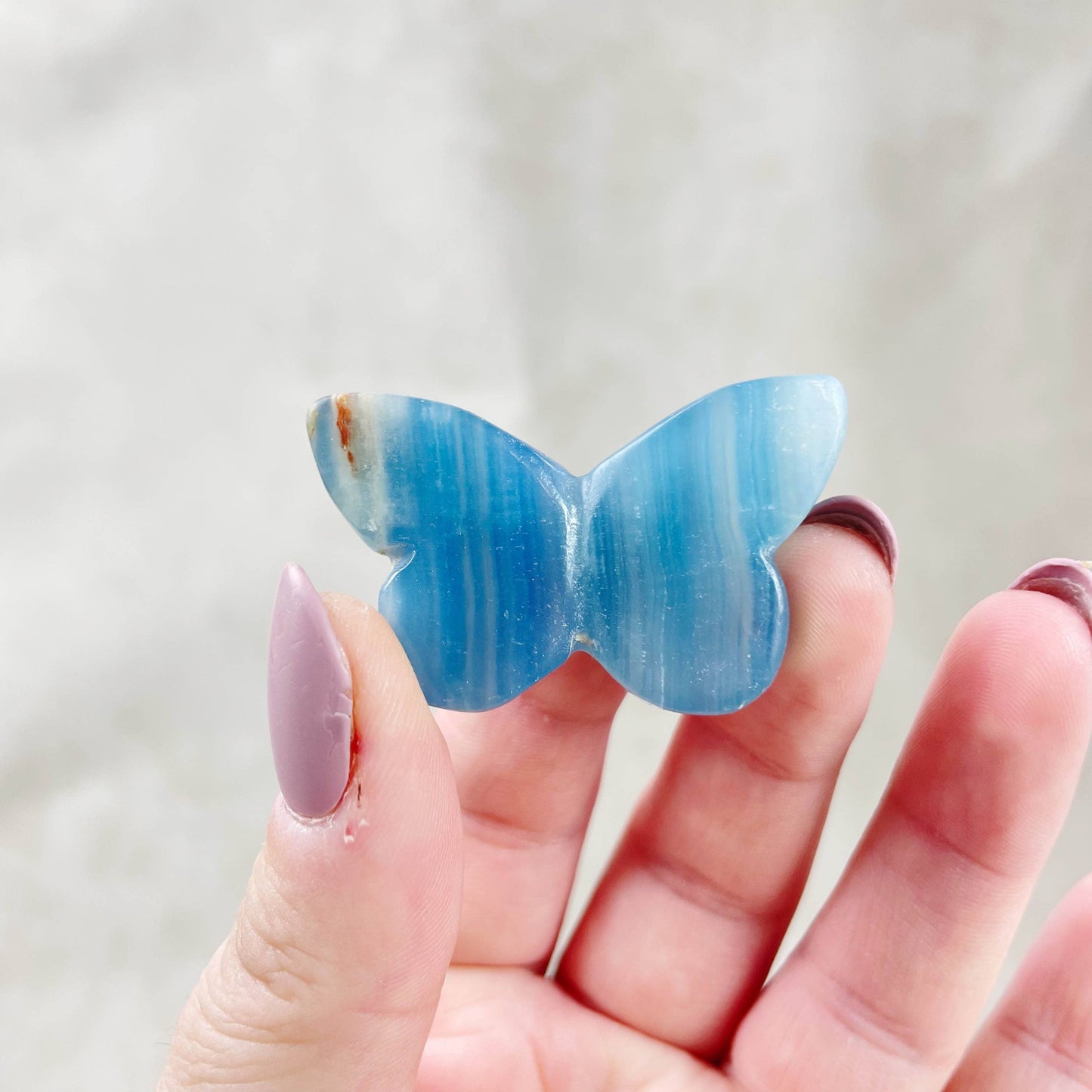 Blue Onyx Butterfly Carving