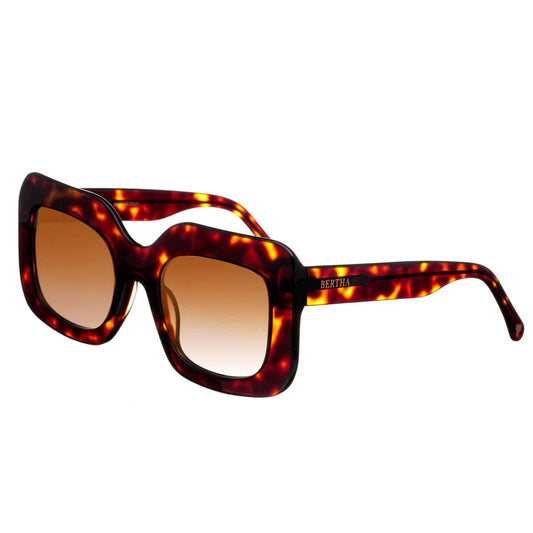 Bertha Talitha Handmade-in-Italy Polarized Square Sunglasses: Tortoise