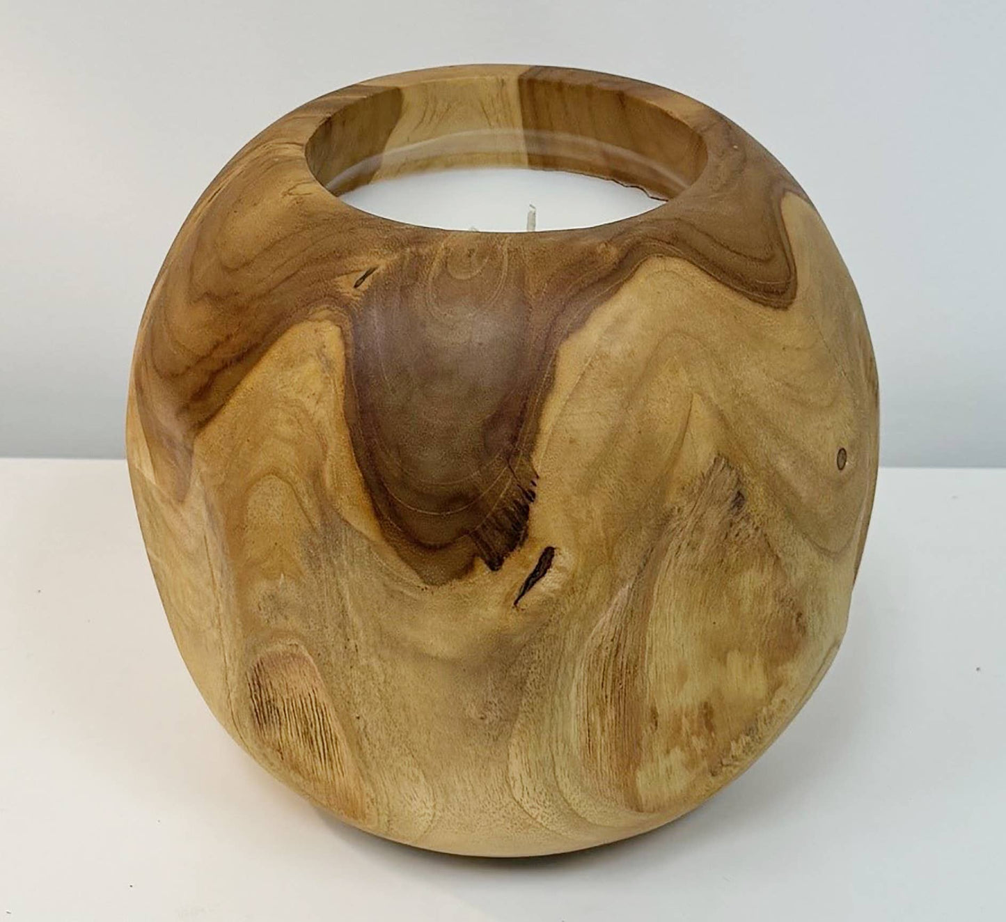 Teakwood Orb Candle