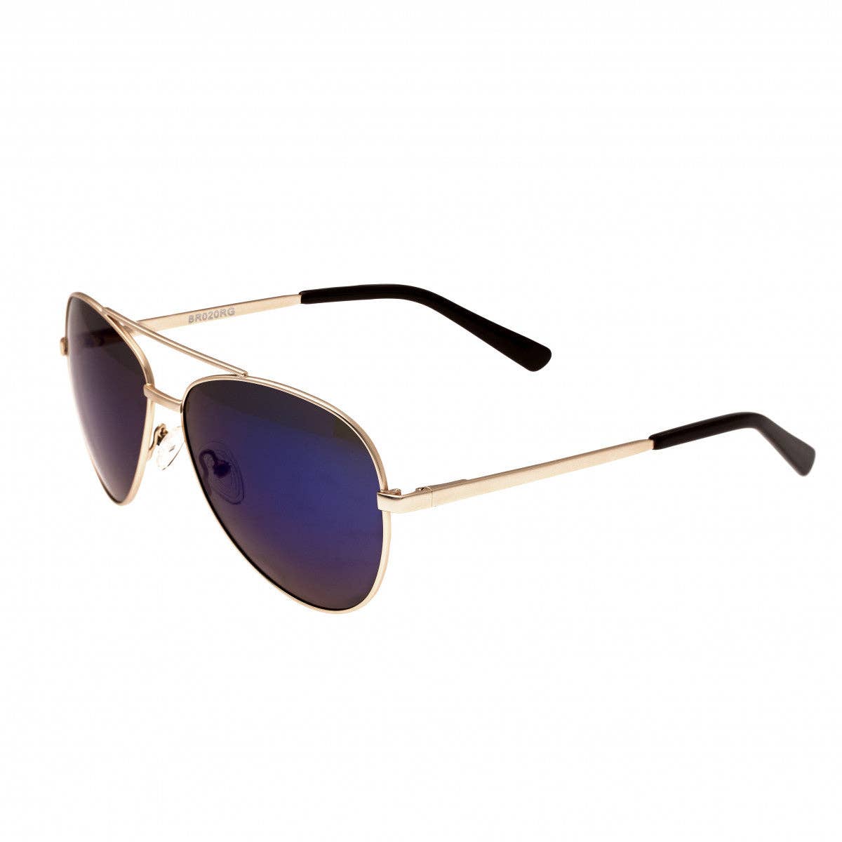 Bertha Bianca Polarized Aviator Sunglasses: Gold/Purple-Blue