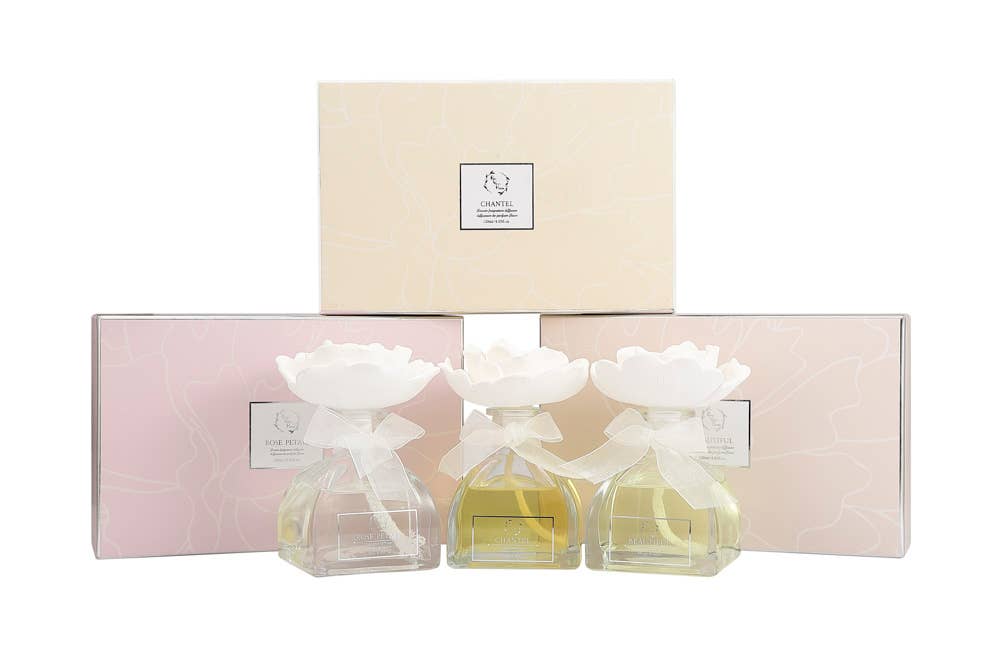 Sunshine Rose Ceramic Flower Diffuser Gift Set - Rose Petals