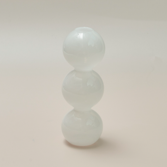 Jade Color Bubble Shape Glass Vase: White / Short 3 Balls