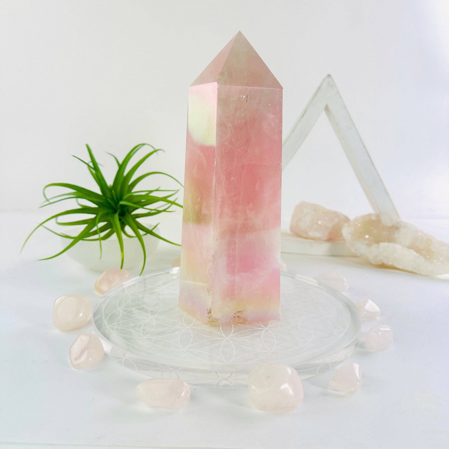 Angel Aura Rose Quartz Generator Tower Crystal