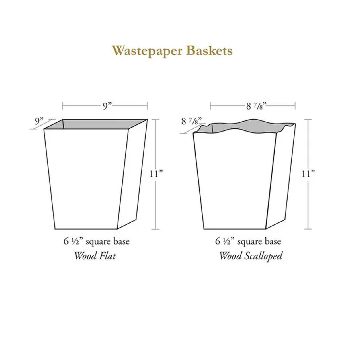 WB433- Zebra Stripe Wastepaper basket: Scalloped Top