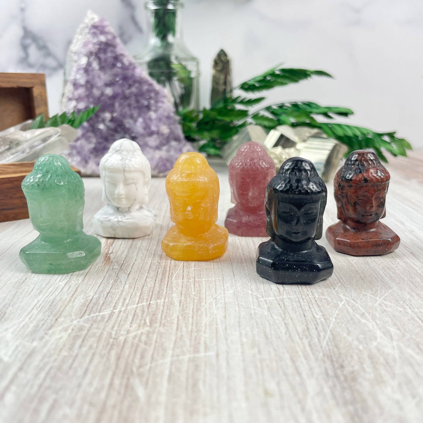 Crystal Buddha Carving: Green Aventurine