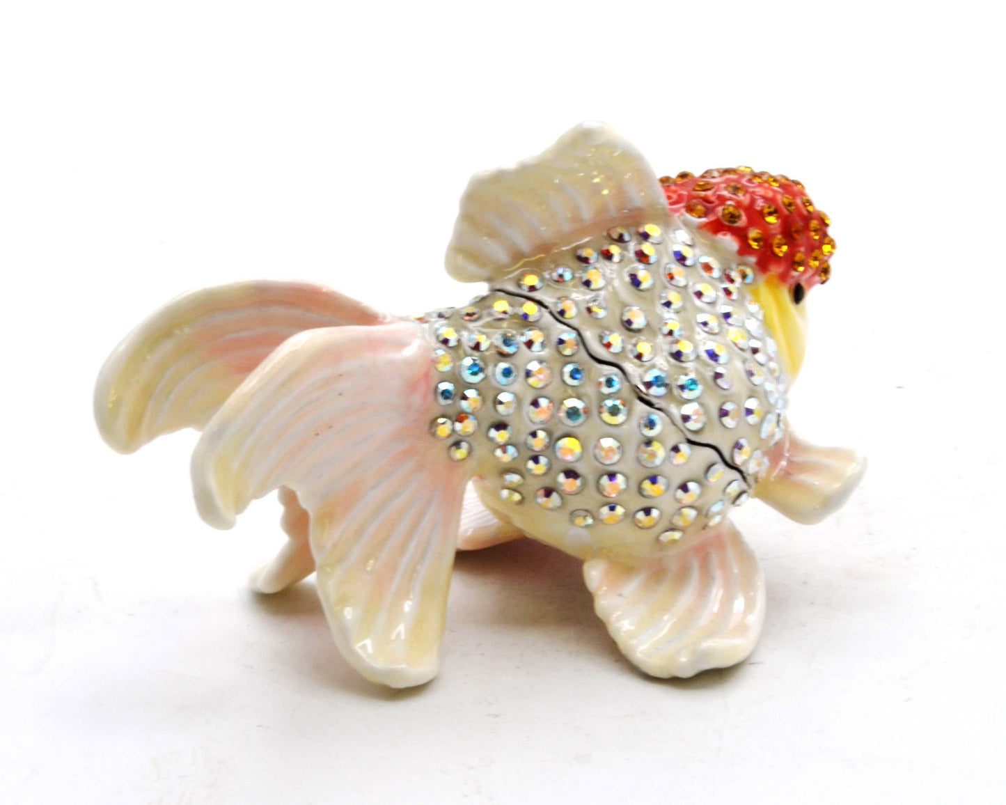 Bejeweled Fish Trinket Box. Handmade with Swarovski Crystals