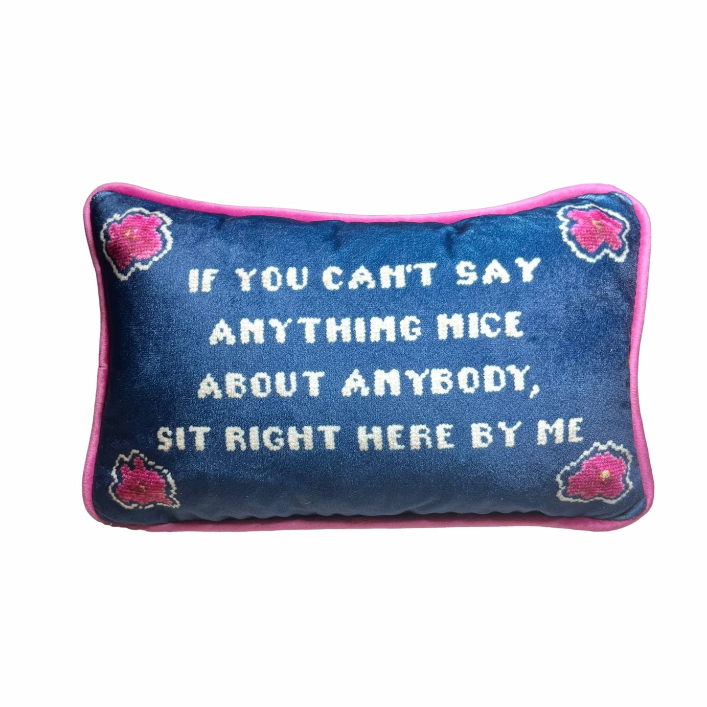 Velvet "Gossip Girl" sassy quote toss pillow: Pink