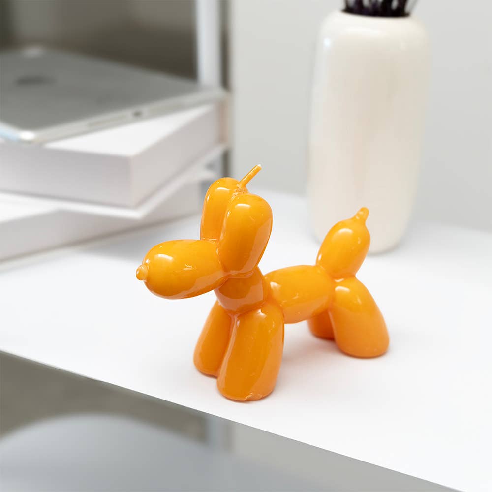 ORANGE BALLOON DOG CANDLE HF