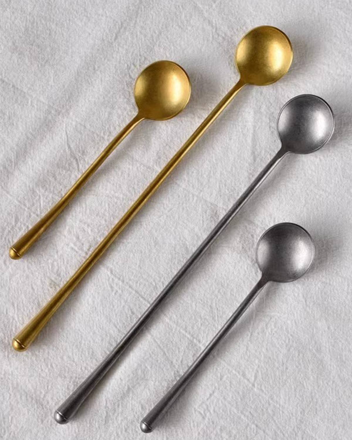 Black Modern Matte Spoons: Long Spoon