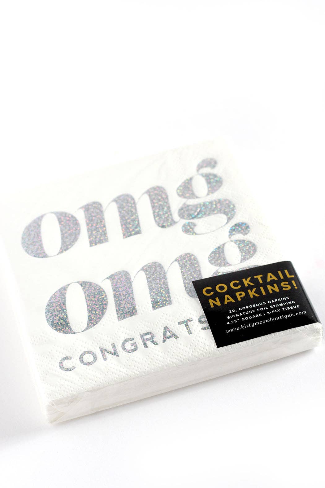 OMG Congrats!, Holographic Celebration Cocktail Party Napkin