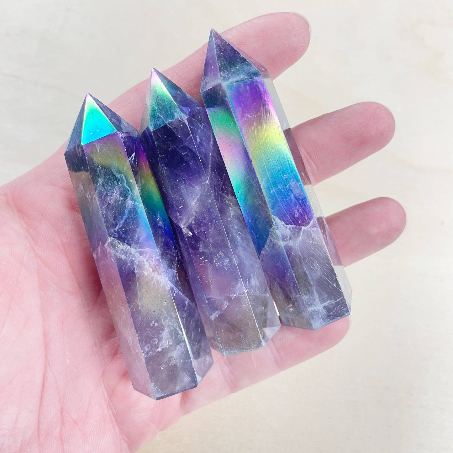 2.5-3inch Aura Amethyst Point