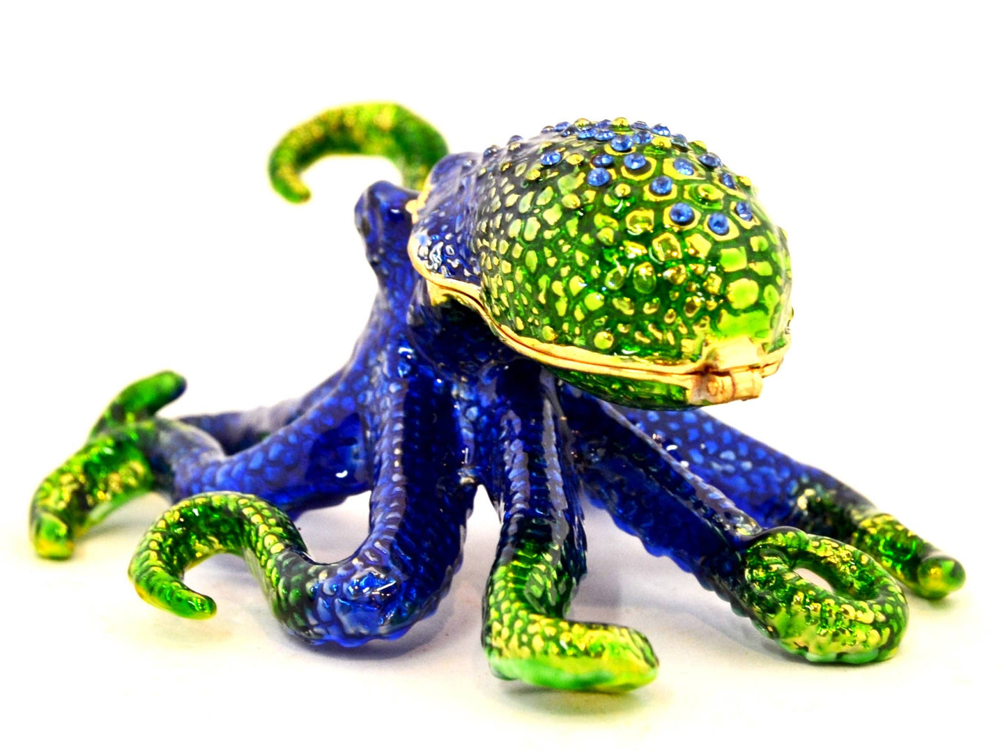 Blue Octopus Trinket Box. Hand Carfted with Swarovski: One Size