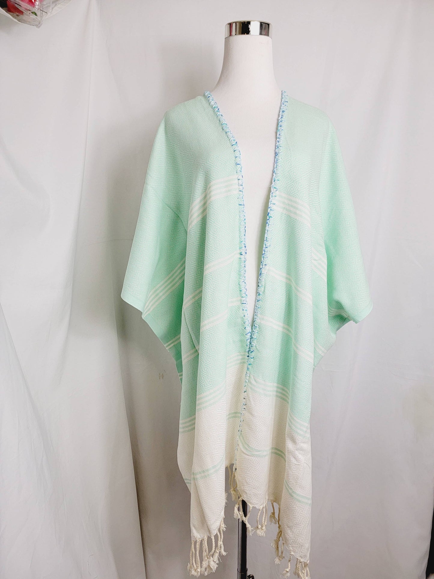 Beach cover-up, Hand made Honey comb wave Cotton cover