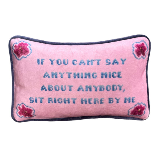 Velvet "Gossip Girl" sassy quote toss pillow: Pink