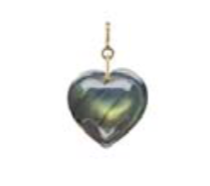 Ten Thousand Things cut labradorite heart charm