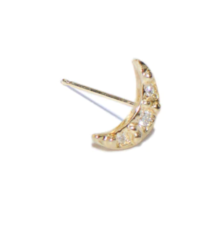 Aztec Moon Crescent Studs-Pair