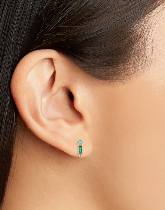 Dew Drop Turqoise/Emerald Earrings-Pair