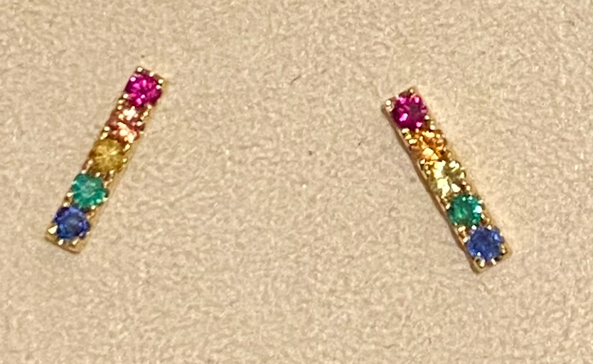 Rainbow Stud Earring-Single