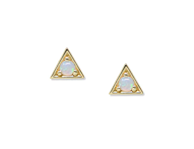 Cléo Triangle Gemstone Studs-Pair