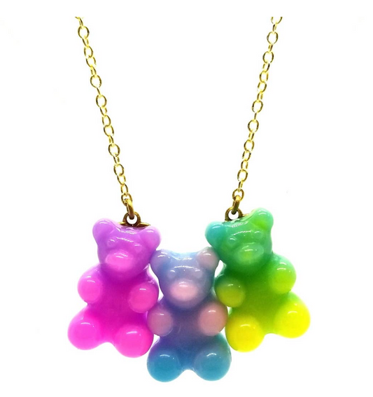 Rainbow Swirl Gummy Bear Necklace