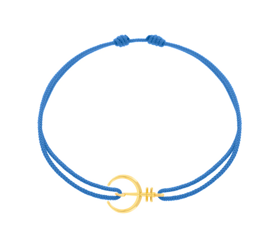 Small Moor Protection Symbol on a Light Blue Cord Bracelet