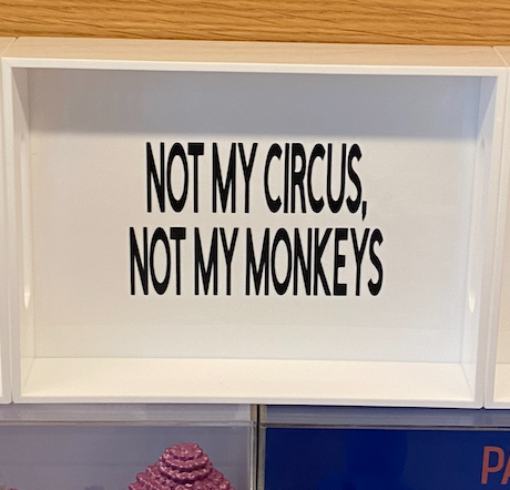 Not My Circus B/W Tray