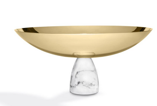 Coluna Fruit Bowl, Marble & Gold