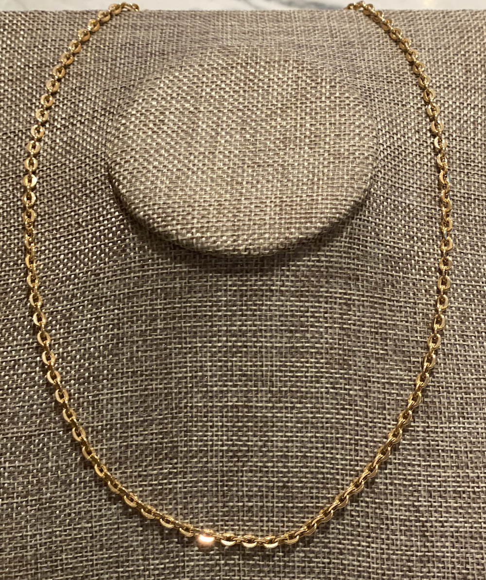 Small Gold Link Necklace 18k Yellow Gold