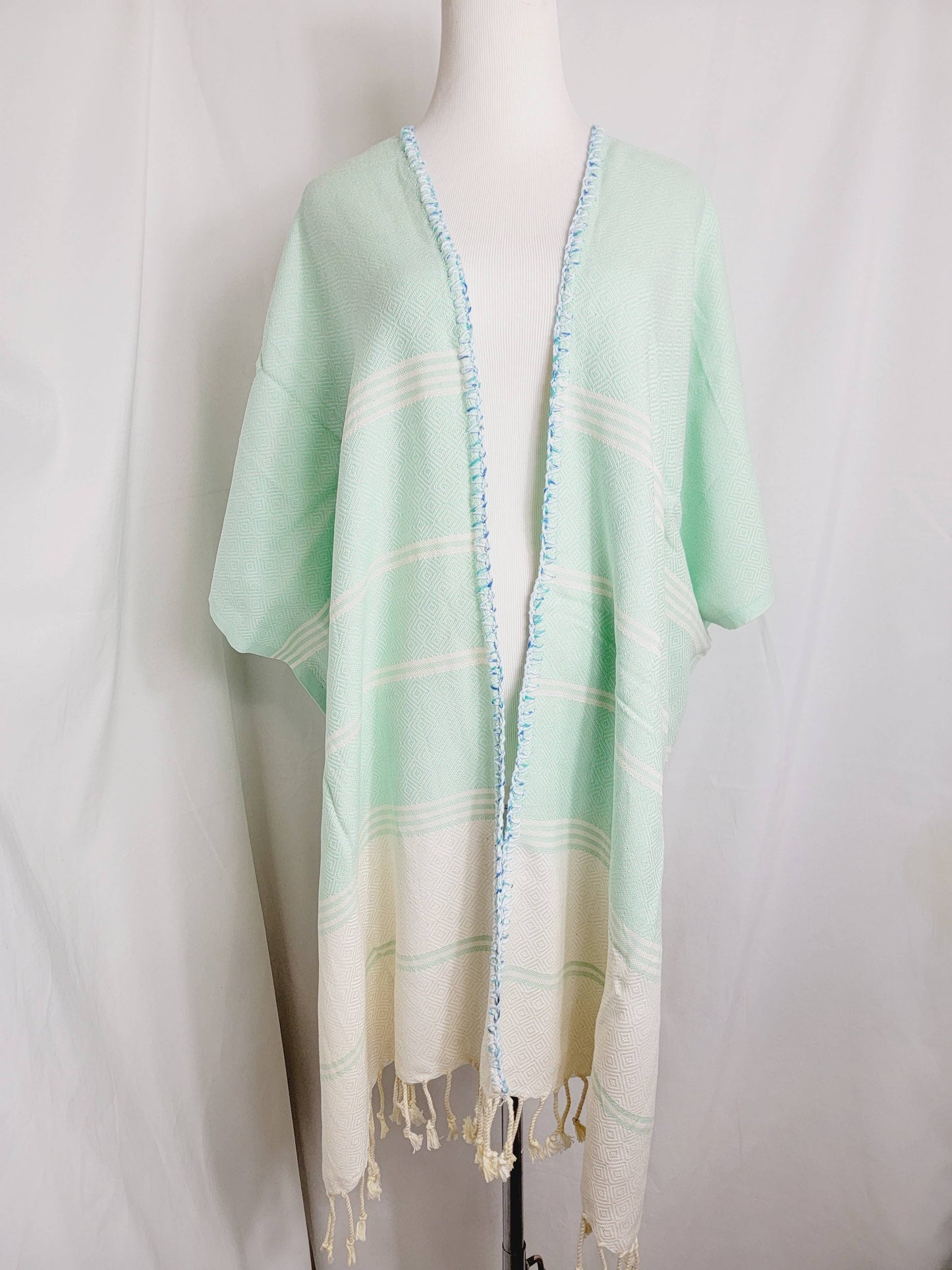 Beach cover-up, Hand made Honey comb wave Cotton cover