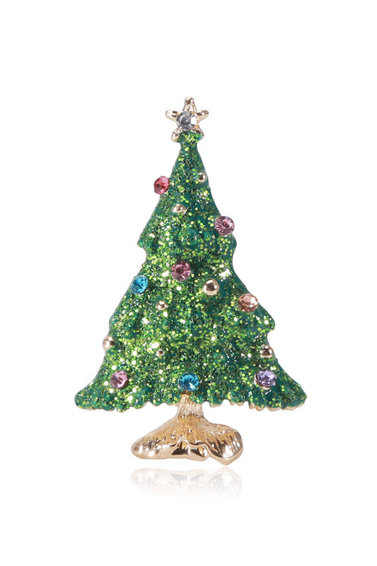 Christmas Tree Rhinestone Pin