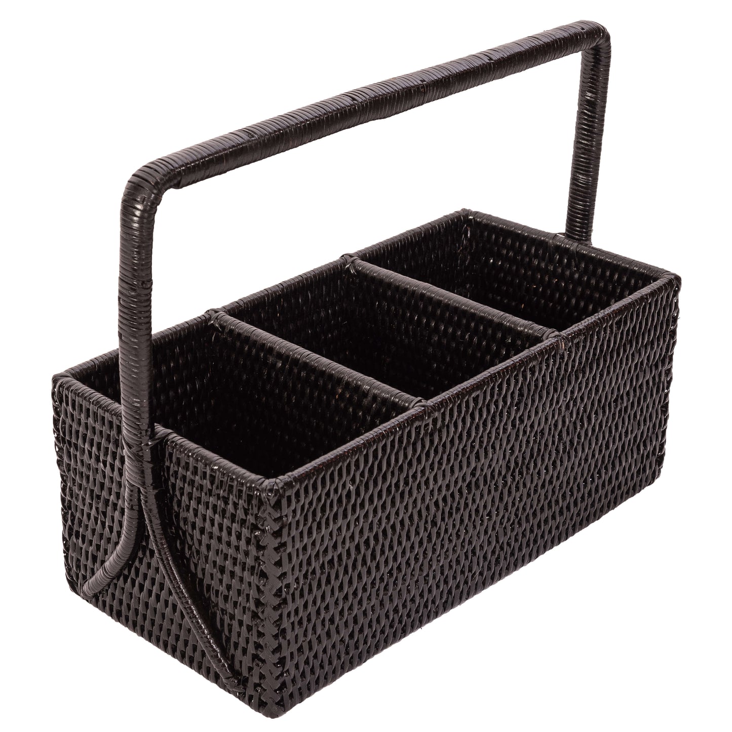 3 Section Caddy/Cutlery Holder: Honey Brown